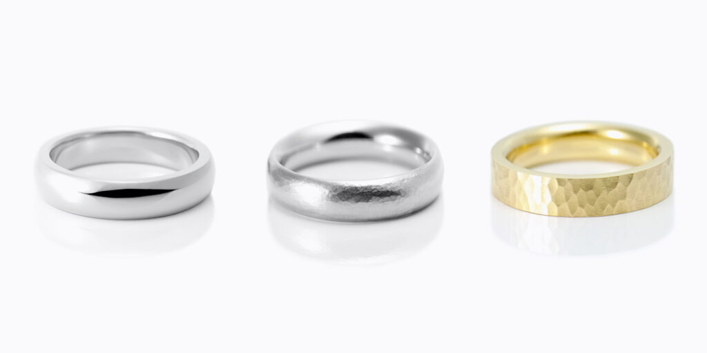 鍛造の結婚指輪 5.0mm 太めのデザイン