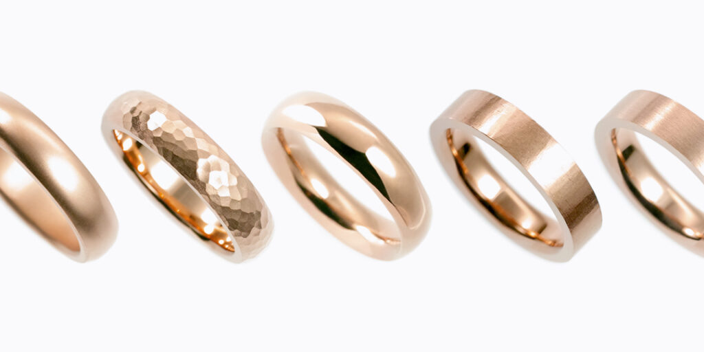 鍛造の結婚指輪 K18 ピンクゴールド