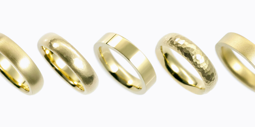 鍛造の結婚指輪 K18 イエローゴールド
