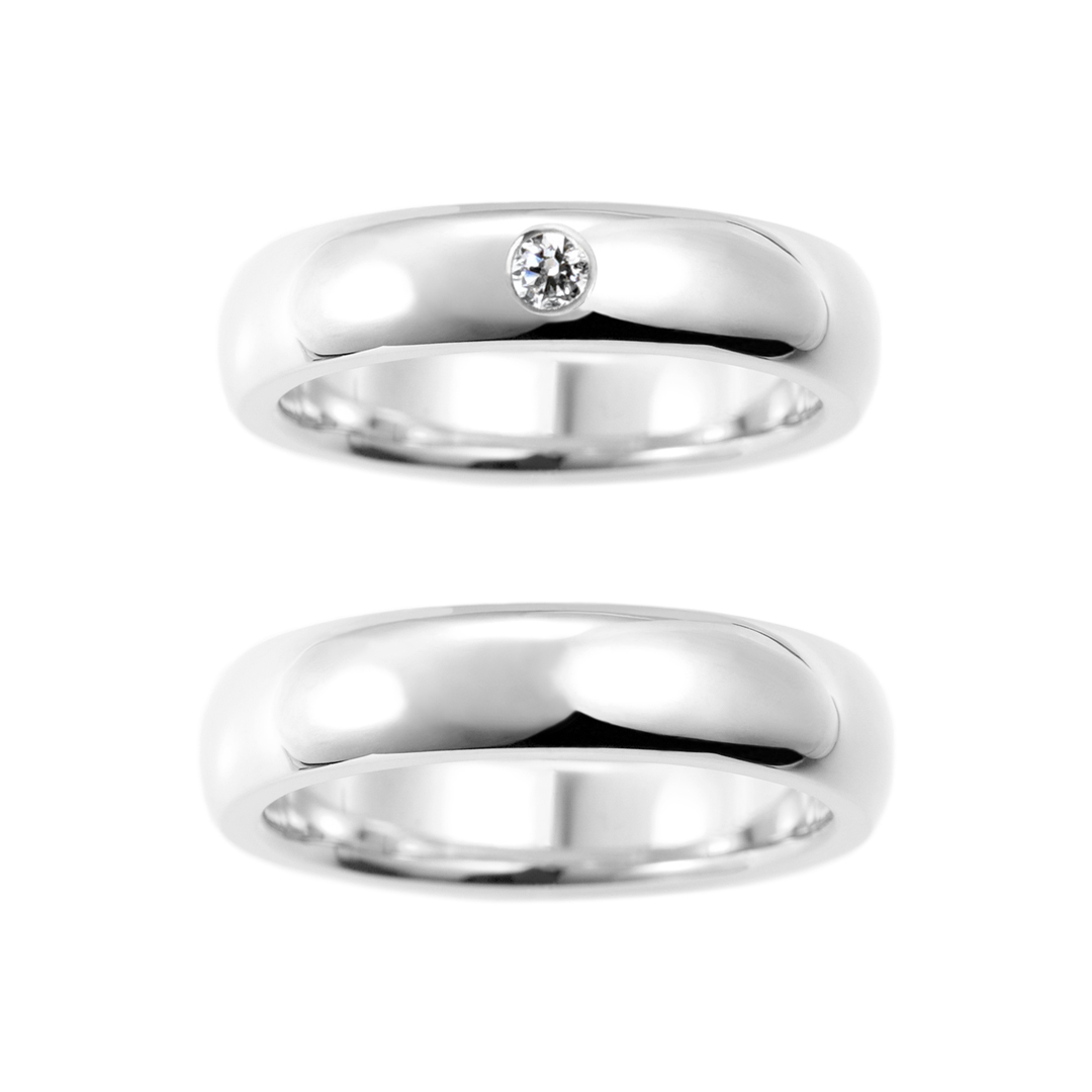 鍛造の結婚指輪 オーバル 鏡面
