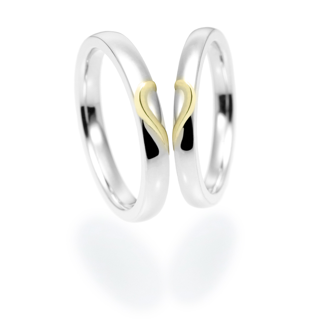 鍛造の結婚指輪 オーバル 鏡面 糸コンビネーション 2.5