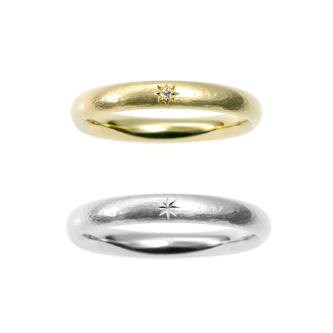 鍛造の結婚指輪 マーキス ヴィンテージ 後光 3.0mm