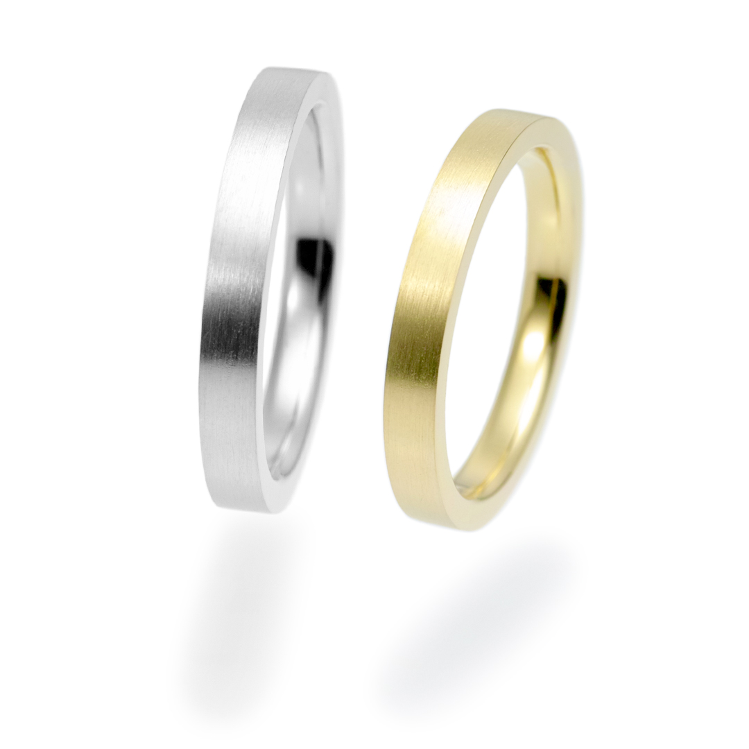 鍛造の結婚指輪 スクエア ヘアライン 2.5mm