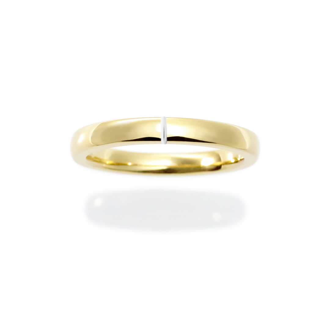鍛造の結婚指輪 オーバル 糸コンビネーション 2.5mm