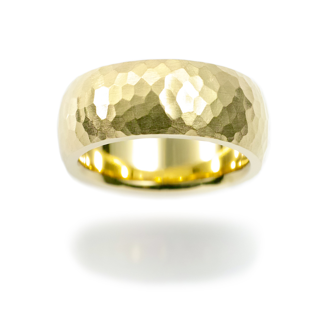 鍛造の結婚指輪 オーバル 槌目 8.0mm