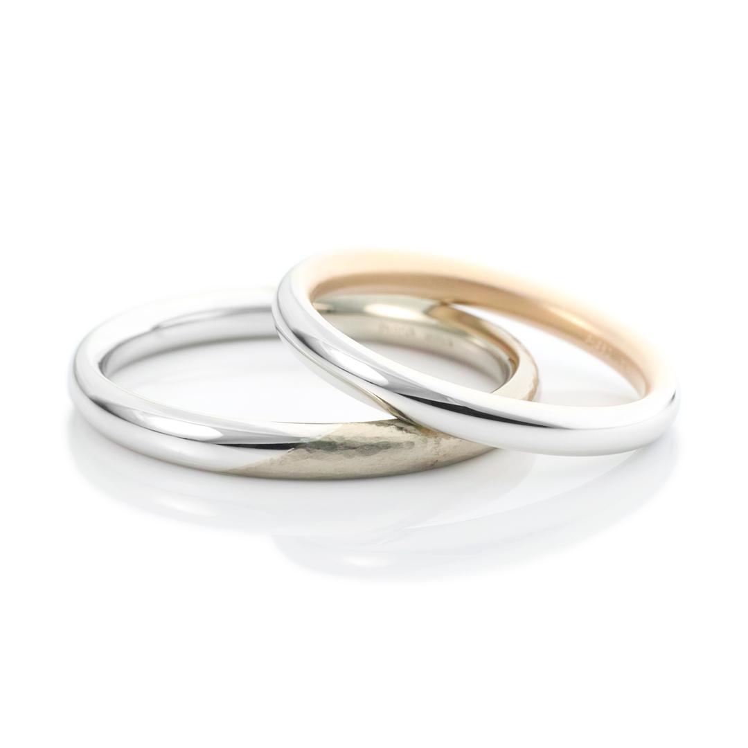 それぞれのカラーの鍛造結婚指輪