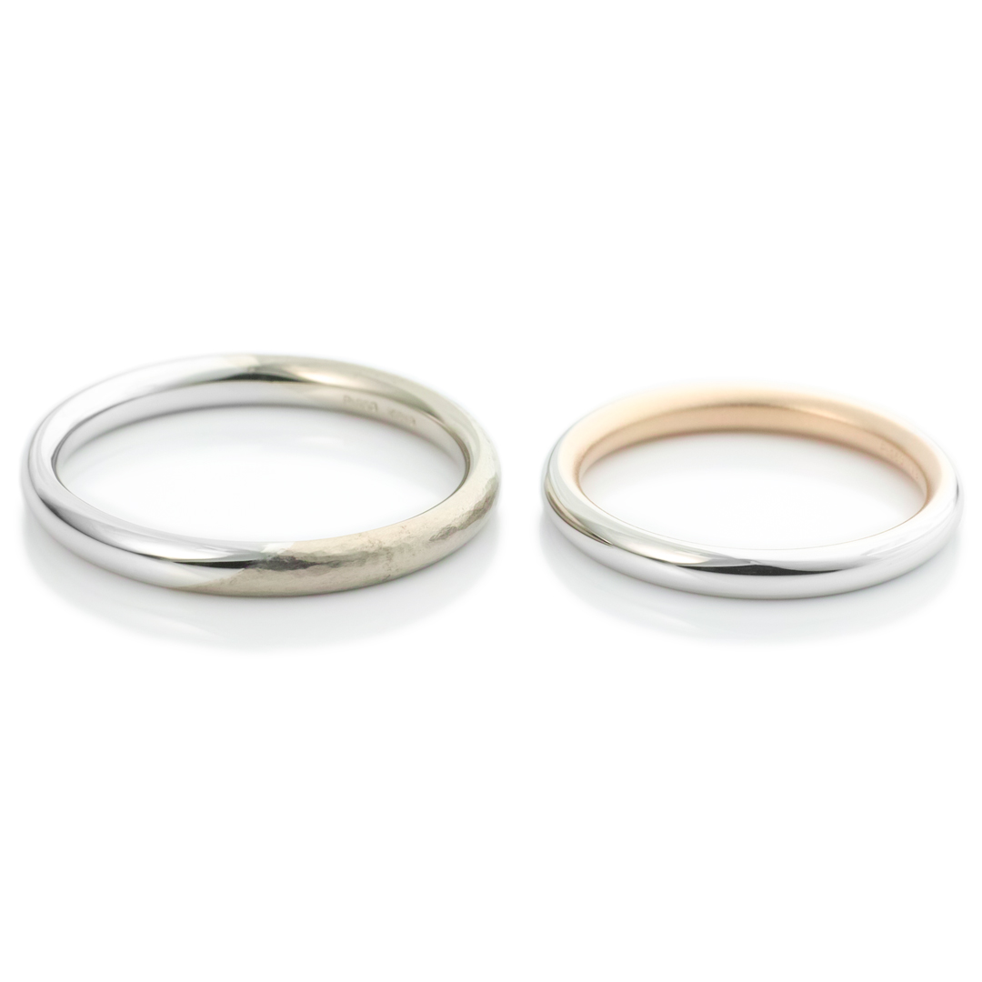 それぞれのカラーの鍛造結婚指輪