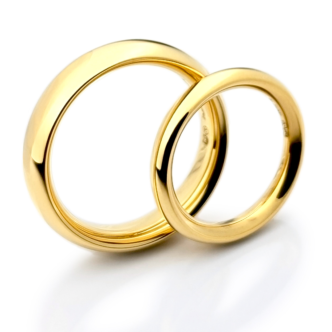 純金輝く鏡面仕上げ｜鍛造の結婚指輪