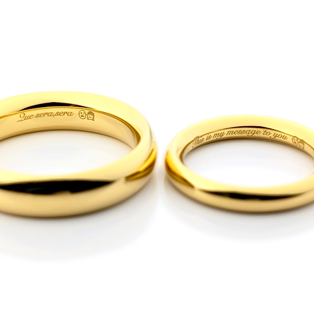 純金輝く鏡面仕上げ｜鍛造の結婚指輪