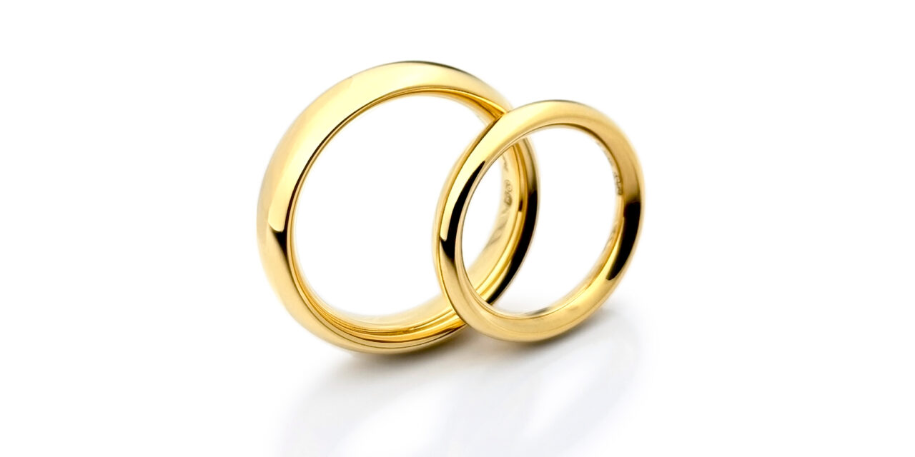 純金輝く鏡面仕上げ｜鍛造の結婚指輪