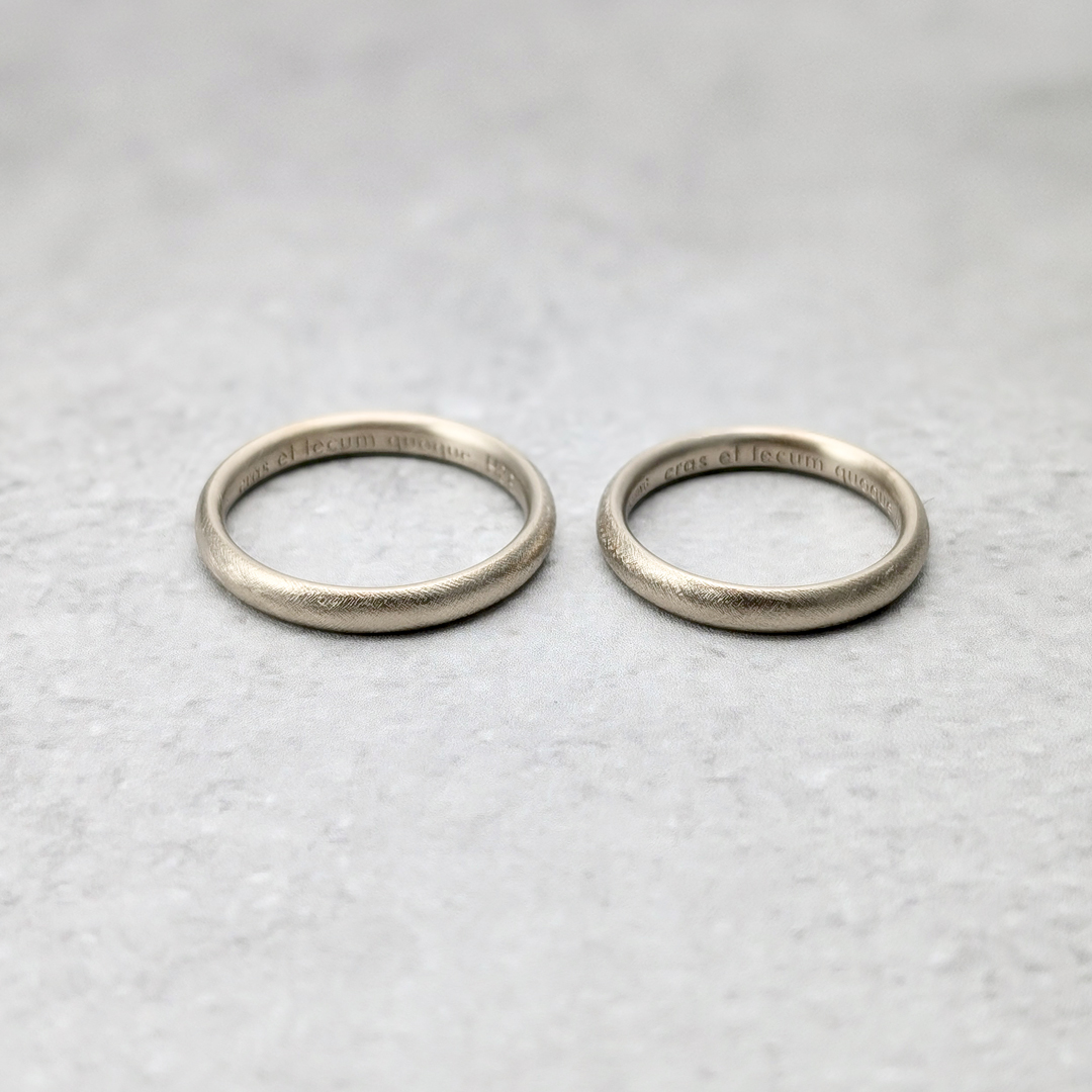 アンティークな布目模様｜鍛造の結婚指輪